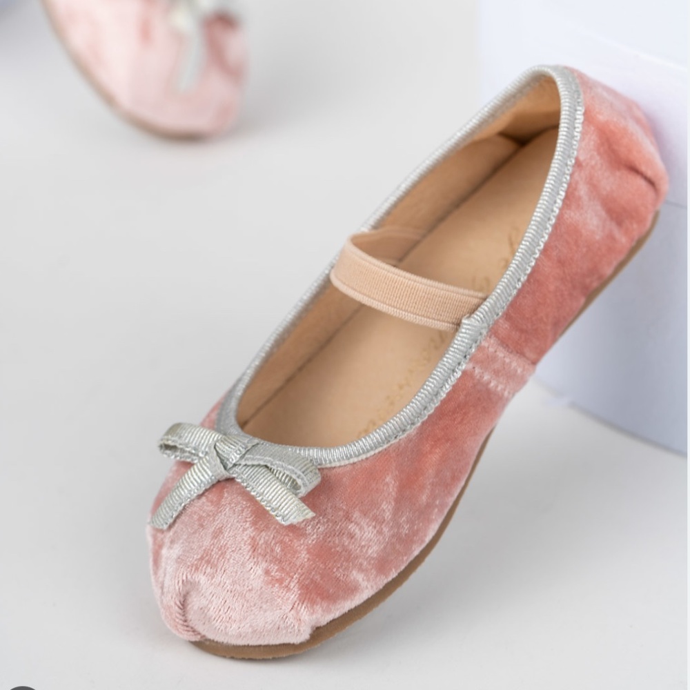 Age of Innocence Zelda 2.0 pink velvet ballerina shoes size 9 - 10